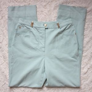 St. John Pale Blue Turquoise High Waist Pants 4